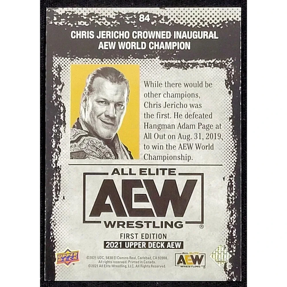 2021 UPPER DECK‎ AEW CHRIS JERICHO MAGAZINE PYRO